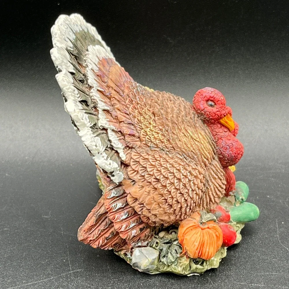 Thanksgiving Turkey Figurine Harvest Decor Resin Pumpkin Autumn Fall Decor 2.75